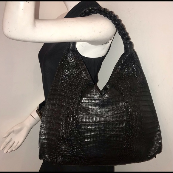 Gorgeous Nancy Gonzalez genuine crocodile alligator 🐊 handbag braided handle - Picture 4 of 10